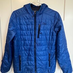 Land's End Childrens hooded lnsulated jacket, blue, size L, 14-16